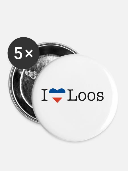 I love Loos - Buttons groß 56 mm (5er Pack) - Weiß