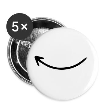 Flèche dessin croquis noir - Lot de 5 grands badges (56 mm) - blanc - Devant