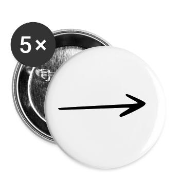 Pfeil Zeichnung Skizze schwarz - Buttons groß 56 mm (5er Pack) - Weiß - Vorne