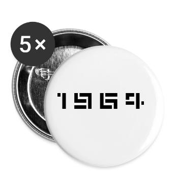 Year of Birth Birth Born In - Made in 1964 - Buttons large 2.2''/56 mm (5-pack) - white - Front