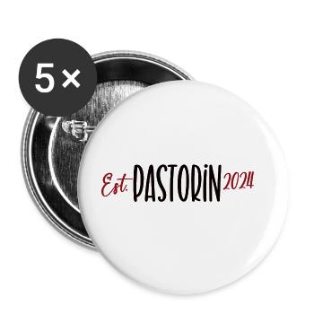2024 Pastorin Dankeschön Arbeit Beruf Gemeinde - Buttons groß 56 mm (5er Pack) - Weiß - Vorne