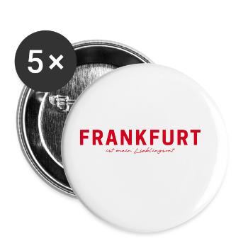 Frankfurt T-Shirt – Skyline Love - Buttons large 2.2''/56 mm (5-pack) - white - Front