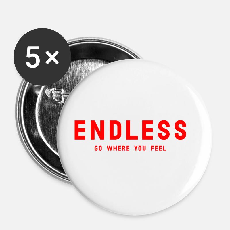 ENDLESS Go where you feel - Buttons large 2.2''/56 mm (5-pack) - white