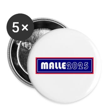 Malle 2025 - Buttons groß 56 mm (5er Pack) - Weiß - Vorne
