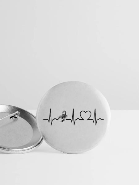 Scorpio - Poison Stinger - Pulse - Heart Curve - ECG - Buttons large 2.2''/56 mm (5-pack) - white - Front