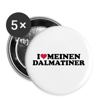 Dalmatiner - Buttons groß 56 mm (5er Pack) - Weiß - Vorne