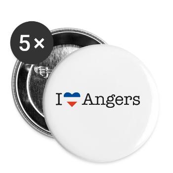 I love Angers - Buttons groß 56 mm (5er Pack) - Weiß - Vorne