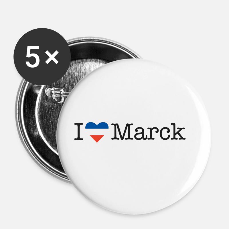 I love Marck - Buttons groß 56 mm (5er Pack) - Weiß