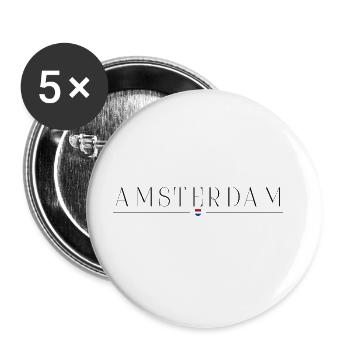 Meet me in Amsterdam Netherlands - Buttons groß 56 mm (5er Pack) - Weiß - Vorne