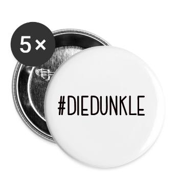 #DIEDUNKLE Dunkelhaarig Die Dunkle Seite Haare - Buttons groß 56 mm (5er Pack) - Weiß - Vorne