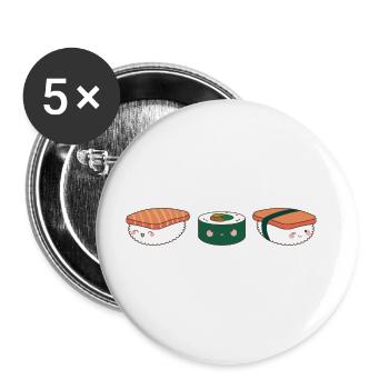 La vie est meilleure avec les sushis Kawaii Sushi - Lot de 5 grands badges (56 mm) - blanc - Devant