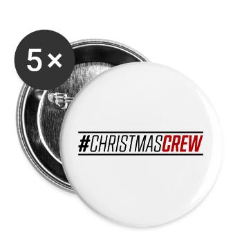 équipage de Noël - Lot de 5 grands badges (56 mm) - blanc - Devant