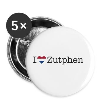 I love Zutphen - Buttons large 2.2''/56 mm (5-pack) - white - Front