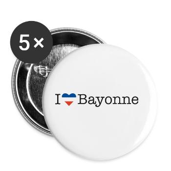 I love Bayonne - Buttons groß 56 mm (5er Pack) - Weiß - Vorne