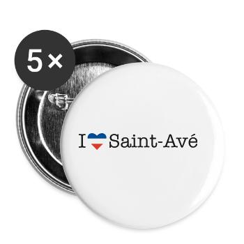 I love Saint Avé - Buttons groß 56 mm (5er Pack) - Weiß - Vorne