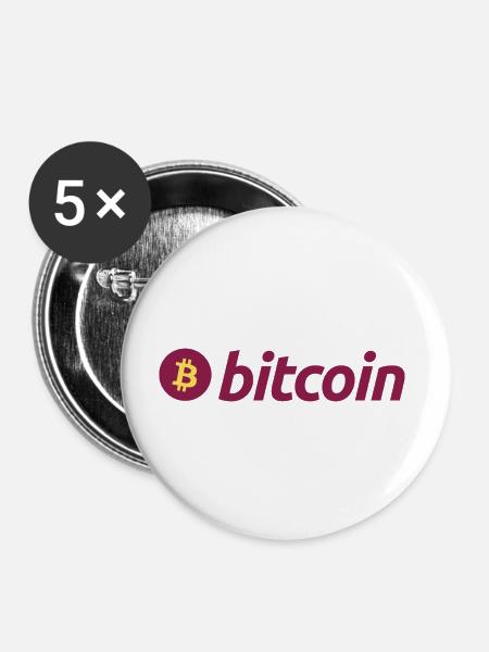 Bitcoin (Bitcoin) - Buttons groß 56 mm (5er Pack) - Weiß