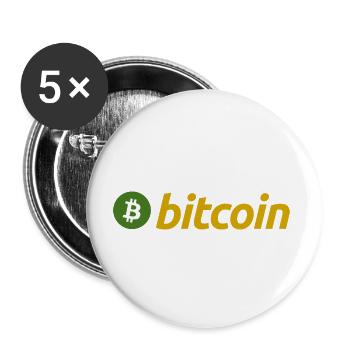 Bitcoin - Lot de 5 grands badges (56 mm) - blanc - Devant