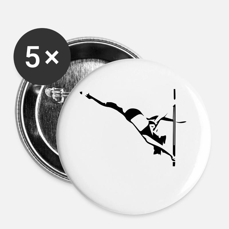 pole dance - Buttons large 2.2''/56 mm (5-pack) - white