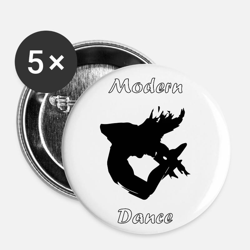 modern dance tyle 2 - Buttons large 2.2''/56 mm (5-pack) - white