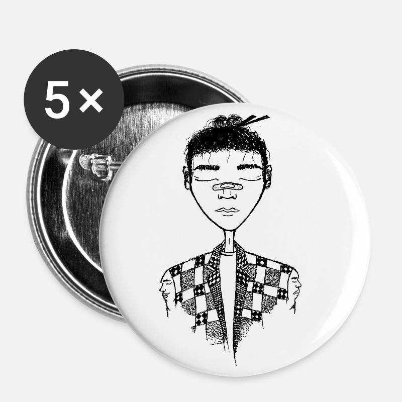 two-sided - Buttons large 2.2''/56 mm (5-pack) - white