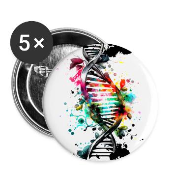 Watercolor, ink double helix in black colorful - Buttons large 2.2''/56 mm (5-pack) - white - Front