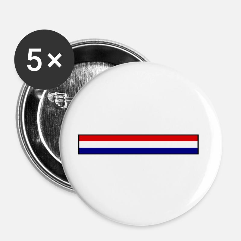 Holland flag - Buttons large 2.2''/56 mm (5-pack) - white