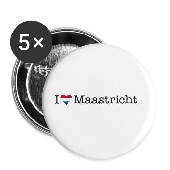 I love Maastricht - Buttons large 2.2''/56 mm (5-pack) - white - Front
