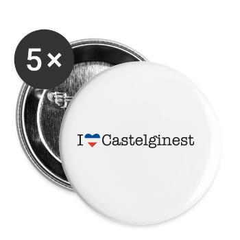 I love Castelginest - Buttons groß 56 mm (5er Pack) - Weiß - Vorne