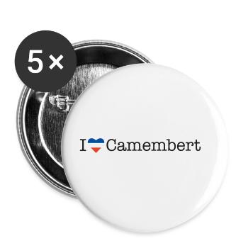 I love Camembert - Buttons groß 56 mm (5er Pack) - Weiß - Vorne