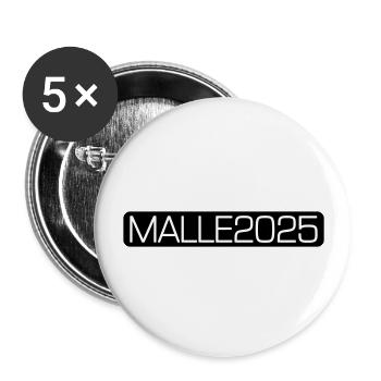 Malle 2025 - Buttons groß 56 mm (5er Pack) - Weiß - Vorne