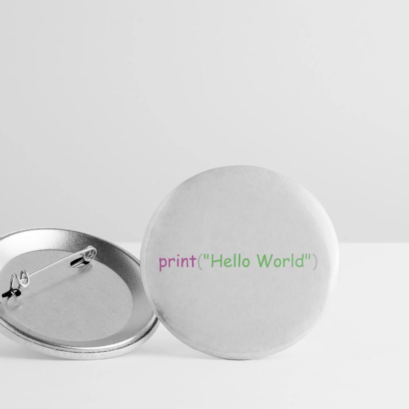 Hello World Programmierung Python C ++ C # Buttons groß 56 mm (5er Pack)
