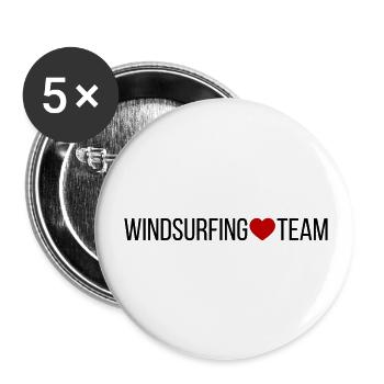 Cœur d’équipe de planche à voile - Lot de 5 grands badges (56 mm) - blanc - Devant