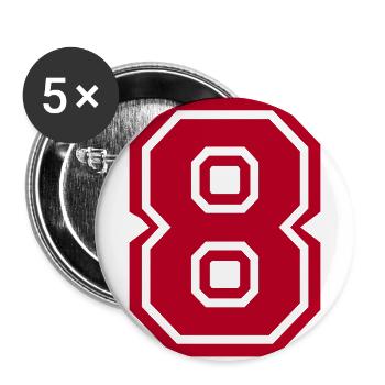 8 - Buttons groß 56 mm (5er Pack) - Weiß - Vorne