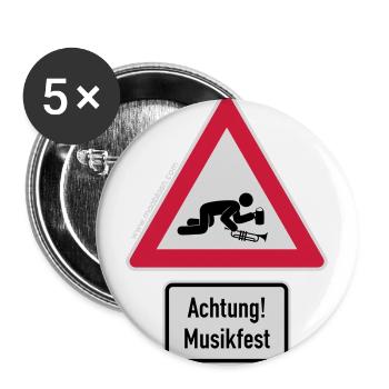Aufkleber Musikfest Sprea - Buttons groß 56 mm (5er Pack) - Weiß - Vorne