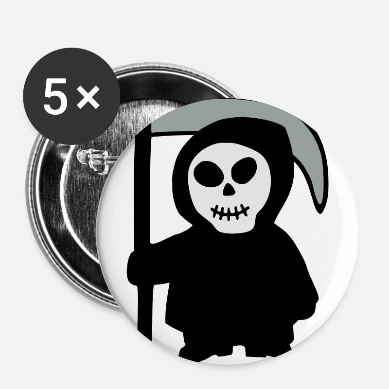 Death - Buttons large 2.2''/56 mm (5-pack) - white