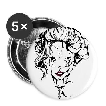 Evil Tenderness - Buttons large 2.2''/56 mm (5-pack) - white - Front