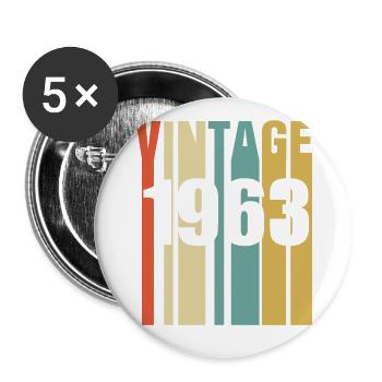 Millésime 1963 Rétro - Lot de 5 grands badges (56 mm) - blanc - Devant