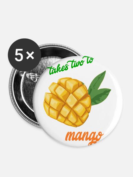 nimmt zwei zur Mango - Buttons groß 56 mm (5er Pack) - Weiß