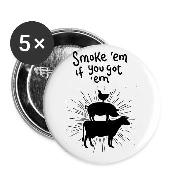 Delicious meat - Buttons large 2.2''/56 mm (5-pack) - white - Front