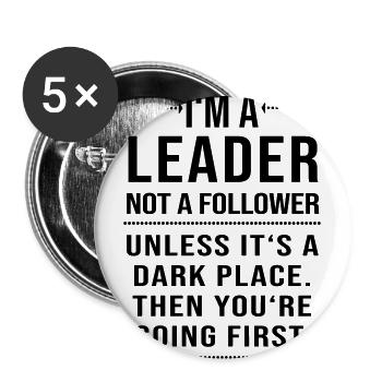 Im a leader not a follower - Buttons large 2.2''/56 mm (5-pack) - white - Front