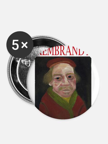 Rembrandt - Buttons groß 56 mm (5er Pack) - Weiß