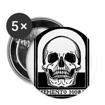 Memento Mori (black version) - Buttons large 2.2''/56 mm (5-pack) - white - Front