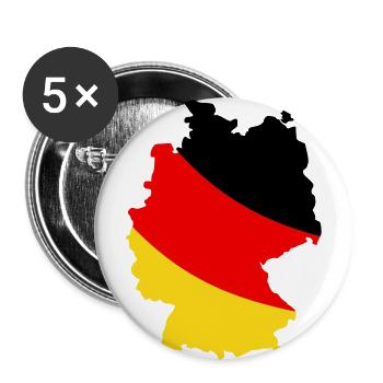Deutschland Karte - Buttons groß 56 mm (5er Pack) - Weiß - Vorne