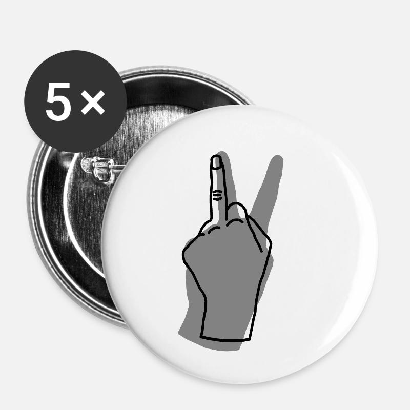 peace gray - Buttons large 2.2''/56 mm (5-pack) - white