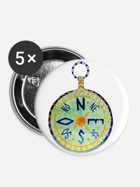 Compass - Buttons groß 56 mm (5er Pack) - Weiß