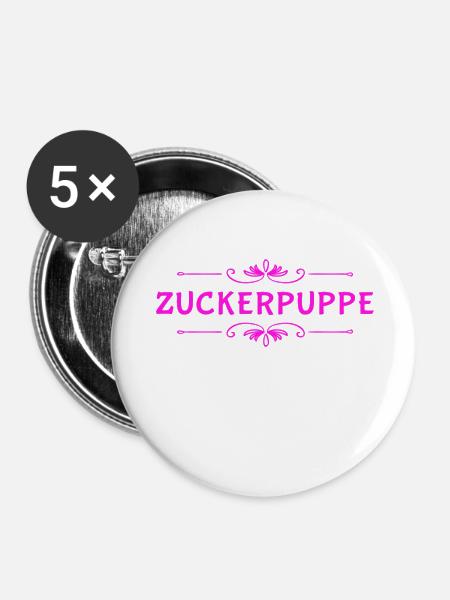 Zuckerpuppe - Buttons groß 56 mm (5er Pack) - Weiß