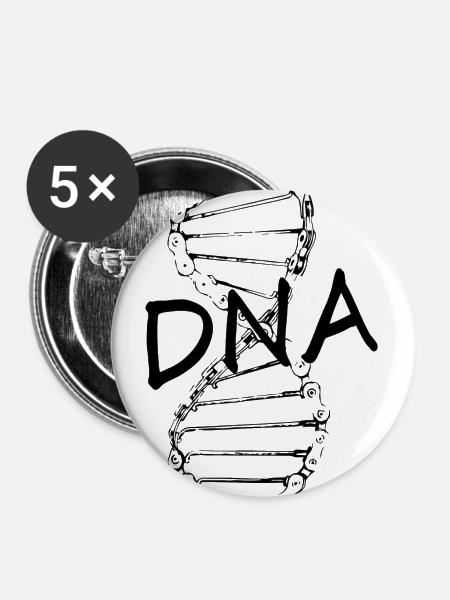 Biker DNA - Buttons groß 56 mm (5er Pack) - Weiß