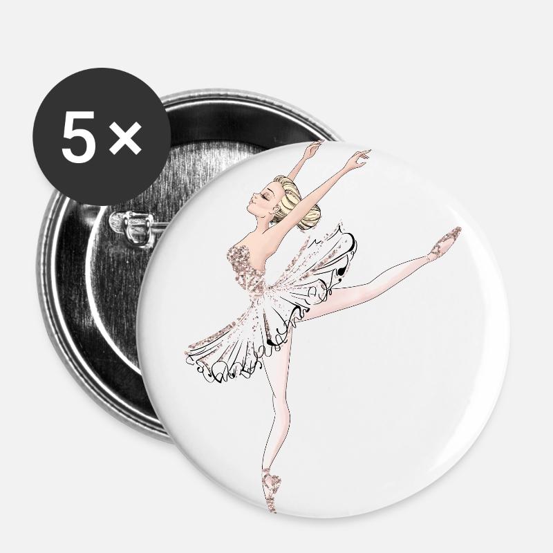Dance - Buttons large 2.2''/56 mm (5-pack) - white