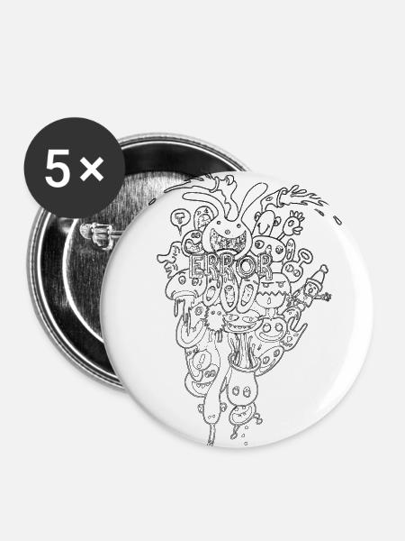 error - Buttons groß 56 mm (5er Pack) - Weiß