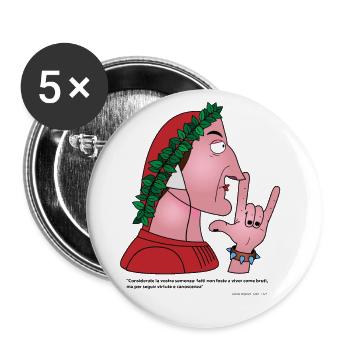 DANTE ALIGHIERI - Buttons groß 56 mm (5er Pack) - Weiß - Vorne